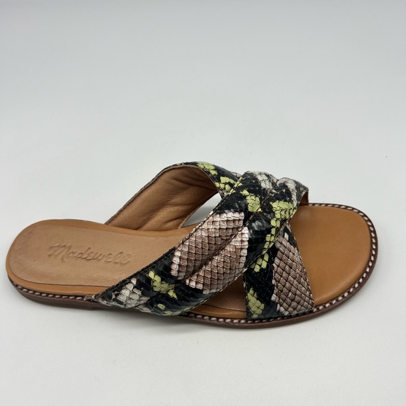 Madewell - The Skyler Colorful Snake Embossed Leather Slide On Sandal Size 6 - Picture 5 of 15